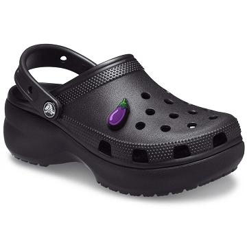 Crocs Classic Clog Women's Platform Clogs Black | Australia 0473TCEV